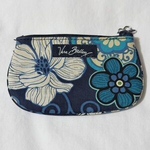Vera Bradley Navy and Teal Floral Cosmetic mini coin Bag